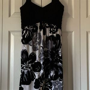 Sweet Storm‎ Women's S Black Floral Sleeveless Short Dress Party Cocktail